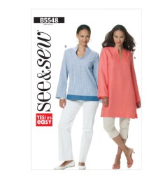 5548 PULLOVER BAND TUNICS LENGTHS PATTERN 8-14